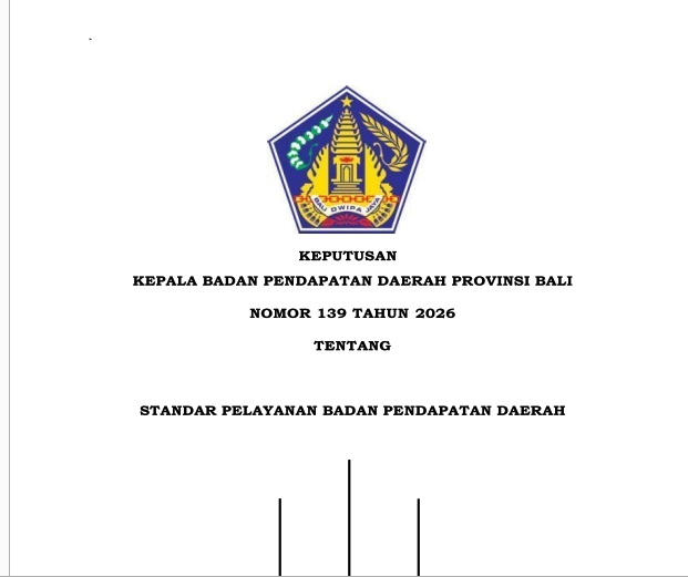 Standar Pelayanan Badan Pendapatan Daerah Provinsi Bali