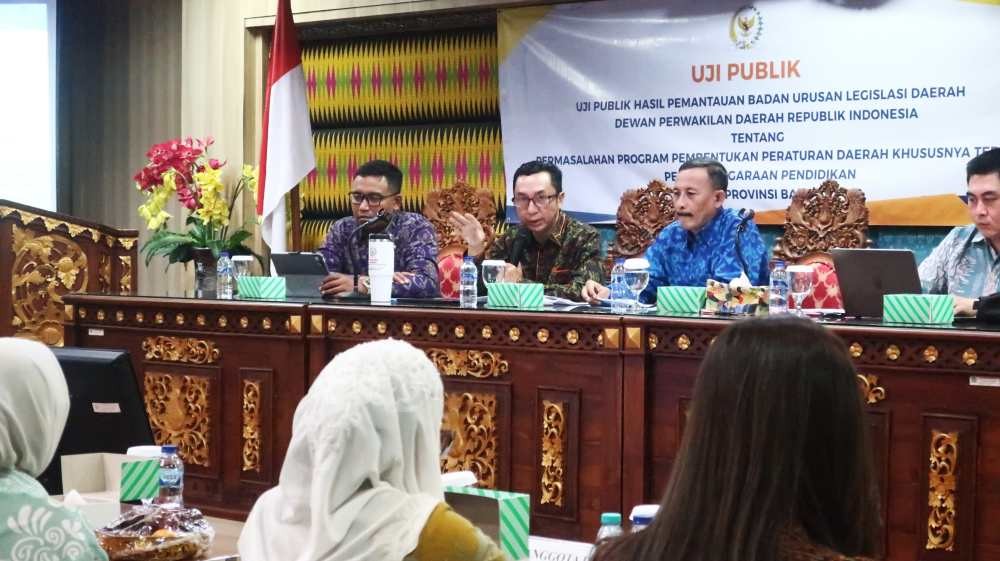 Alokasikan 24 Persen APBD untuk Pendidikan, Kepala Bappeda Bali Soroti Kesenjangan Wilayah pada Uji Publik BULD DPD RI
