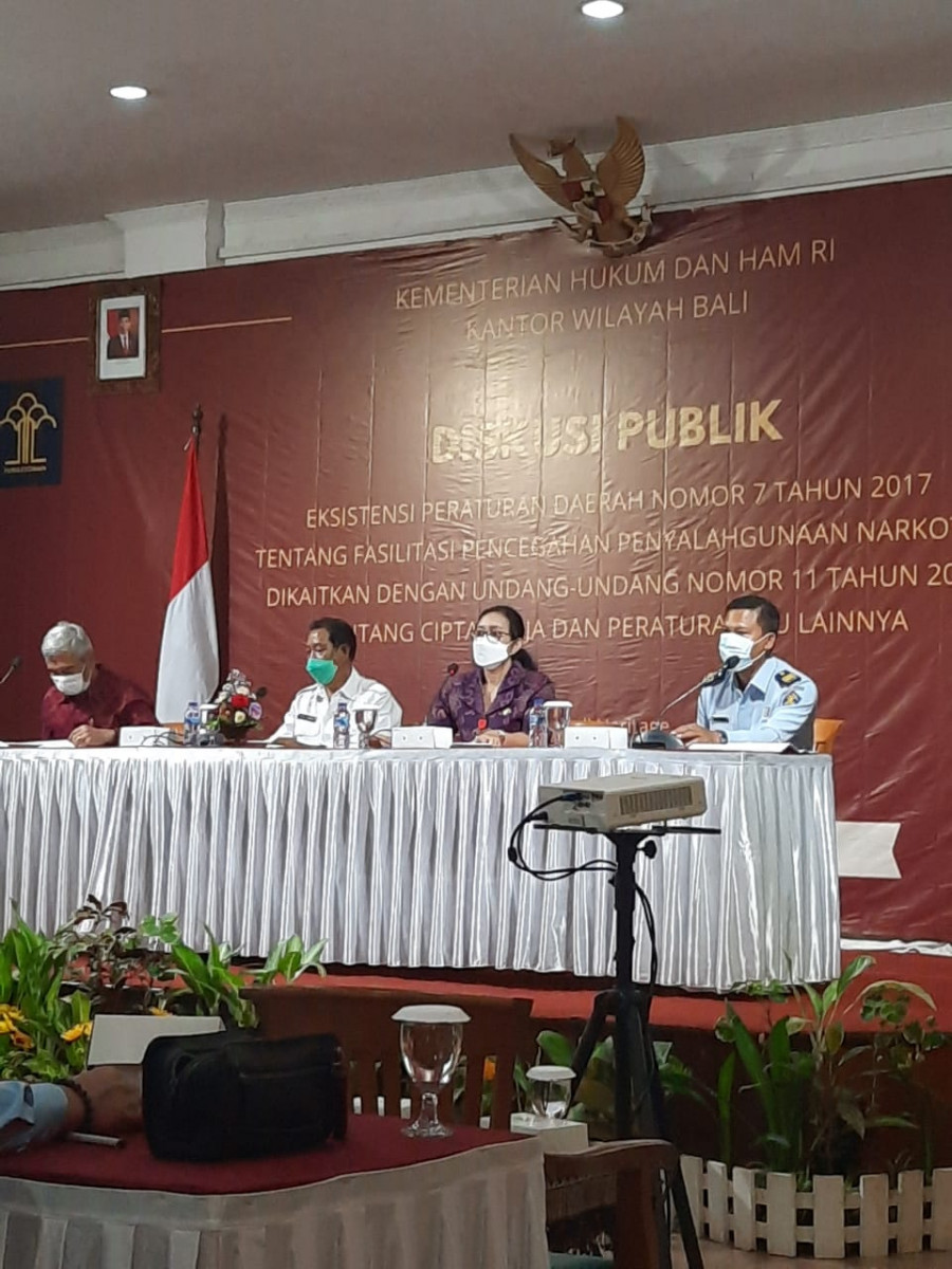 Diskusi Publik Pencegahan Penyalahgunaan Penggunaan Narkotika berkaitan dengan Undang-Undang Nomor 11 Tahun 2020 tentang Cipta Kerja