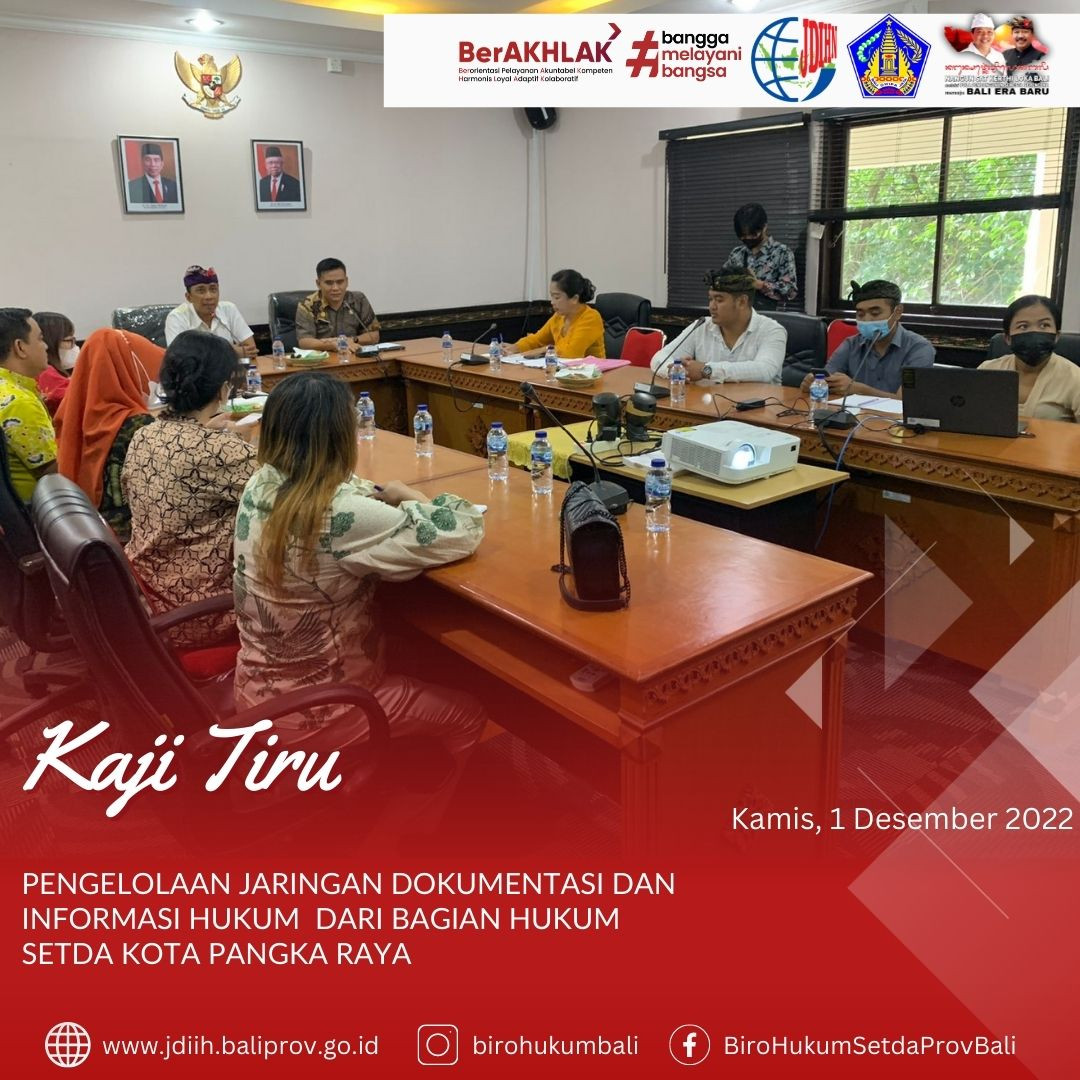 Kaji Tiru Pengelolaan JDIH dari Bagian Hukum Setda Kota Palangka Raya