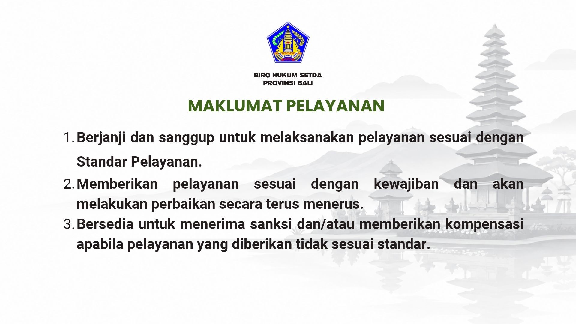 Maklumat Pelayanan BHK