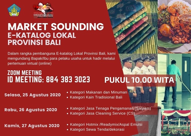 Pengumuman: Market Sounding Produk/Komuditas E-Katalog Lokal Provinsi Bali