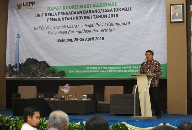 Kepala Biro Administrasi Pengadaan Barang/Jasa Setda Provinsi Bali Menghadiri Rakornas UKPBJ Pemerintahan Provinsi Di Belitung Tanggal 25 s/d 26 April 2018