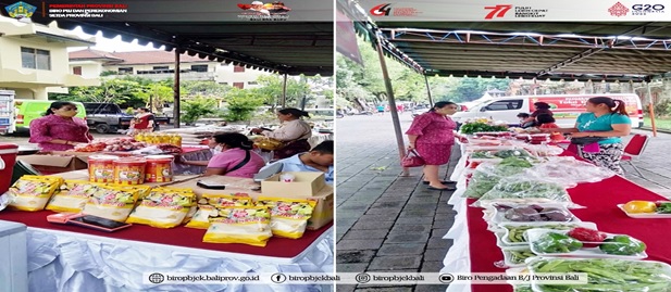 Gelar Pangan Murah TPID Provinsi Bali di Asrama Polri Kreneng, Denpasar
