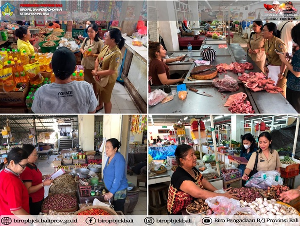 Monitoring dan Evaluasi Ketersediaan dan Keterjangkauan Harga Kebutuhan Bahan Pokok Menjelang Hari Raya Galungan dan Kuningan Tahun 2023 di 9 (Sembilan) Sampel Pasar Tradisional Kabupaten/Kota Se-Bali