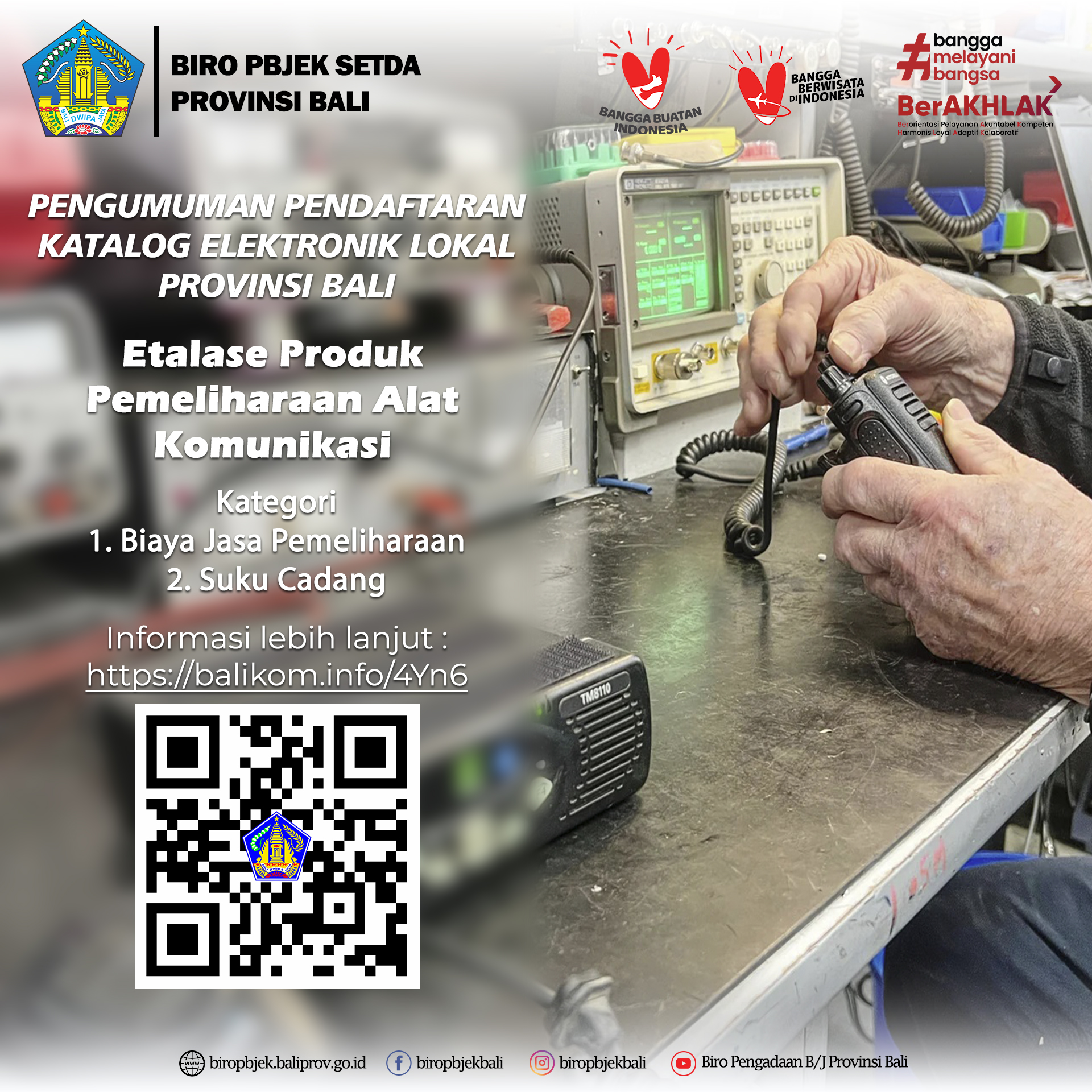 Pengumuman Pendaftaran Katalog Elektronik Lokal Provinsi Bali Etalase Pemeliharaan Alat Komunikasi