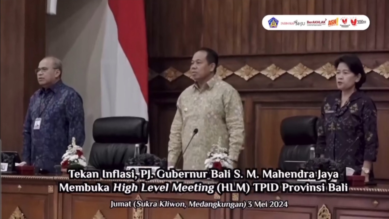 Pj. Gubernur Bali, S.M Mahendra Jaya Buka High Level Meeting (HLM) TPID Provinsi Bali