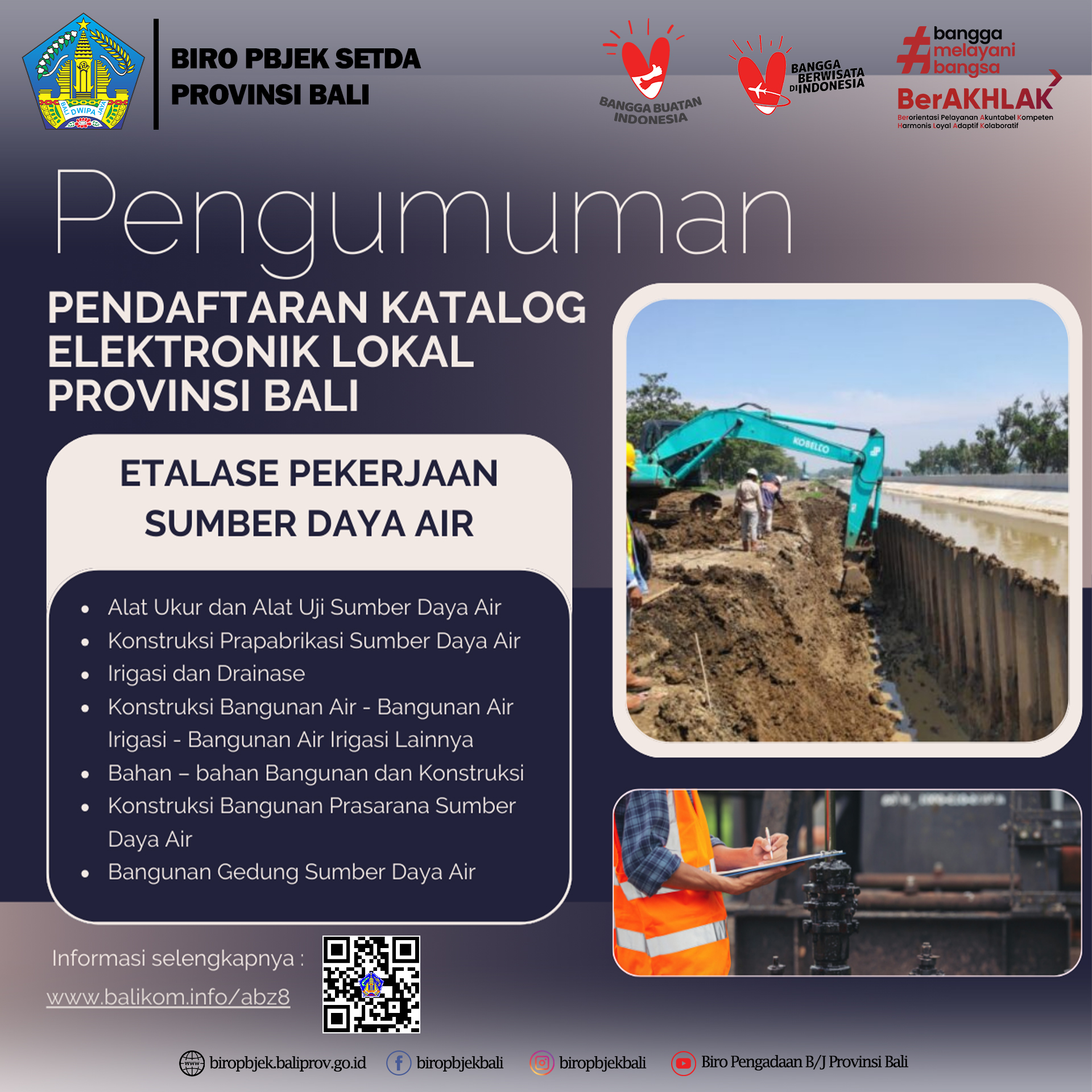 Pengumuman Pendaftaran Katalog Elektronik Lokal Provinsi Bali Etalase Pekerjaan Sumber Daya Air