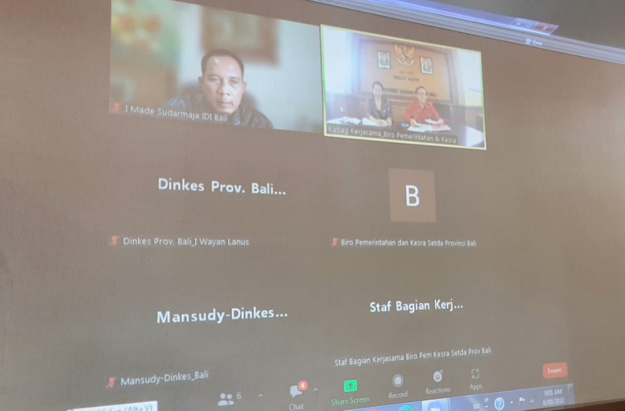 Rapat pembahasan draft kesepakatan bersama dan perjanjian kerjasama antara Pemerintah Provinsi Bali dengan Ikatan Dokter Indonesia Wilayah Bali tentang Pelaksanaan Kegiatan Penanggulangan Tuberkulosis