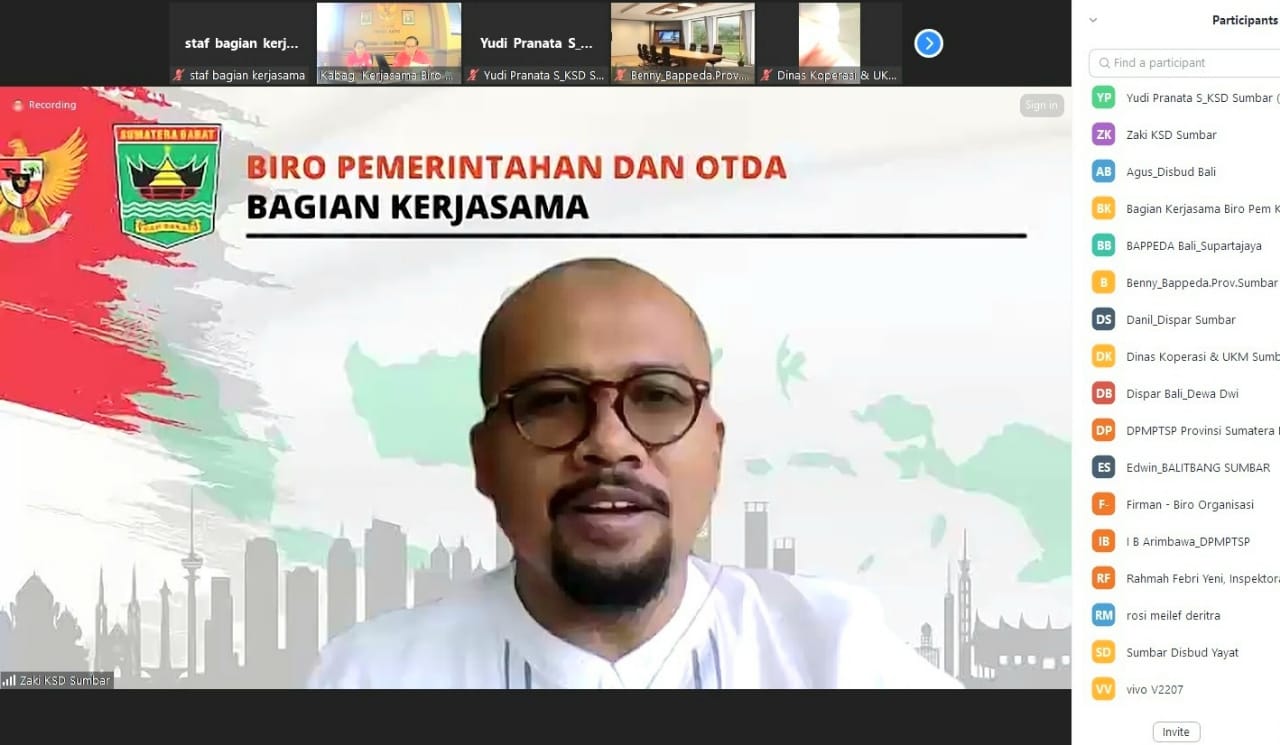 Rapat pembahasan draft Perjanjian Kerja Sama antara Pemerintah Provinsi Bali dengan Pemerintah Provinsi Sumatera Barat