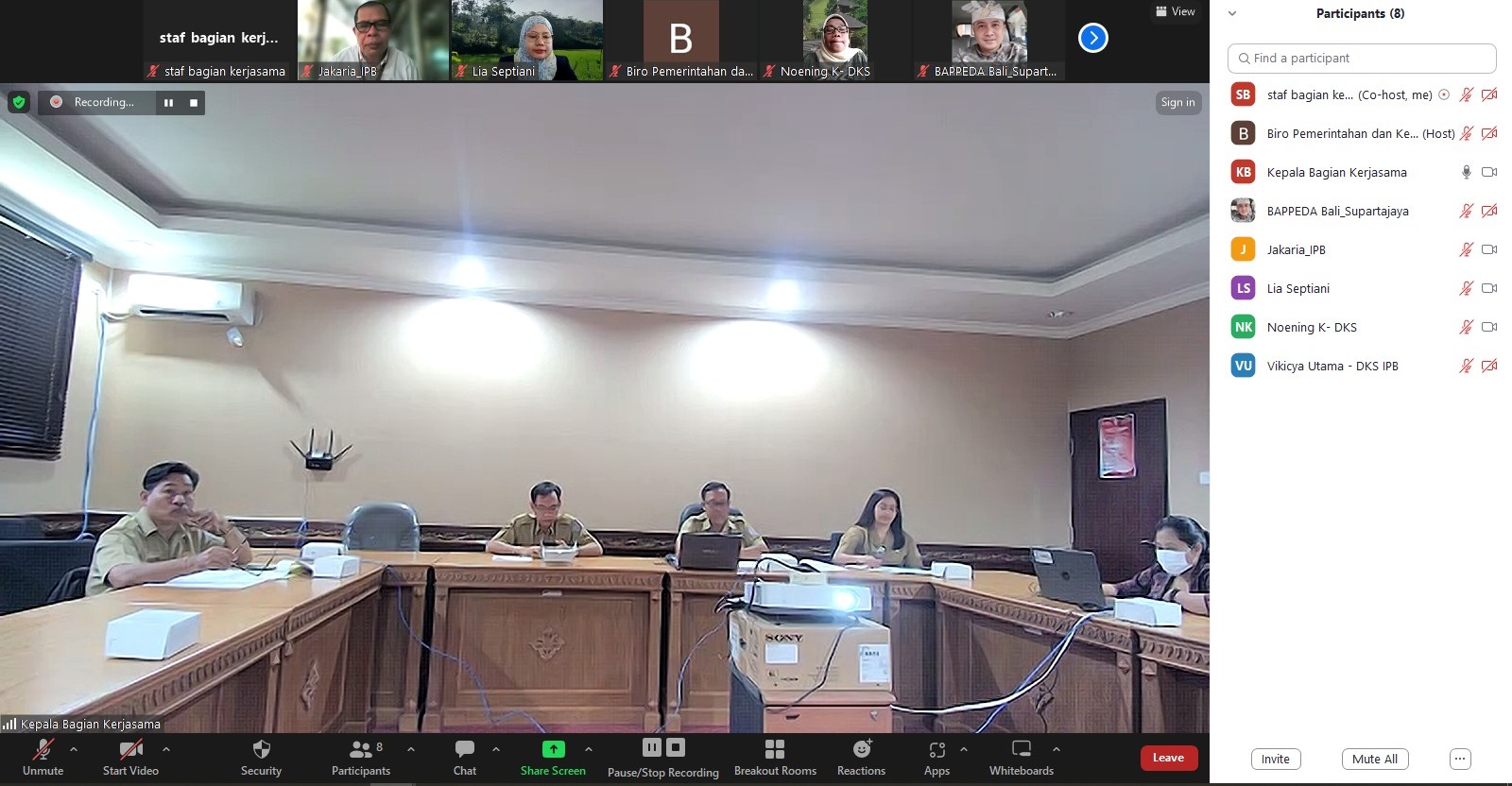 Rapat pembahasan draft Kesepakatan Bersama antara Pemerintah Provinsi Bali dan Insitut Pertanian Bogor tentang Pelaksanaan Tridharma perguruan tinggi