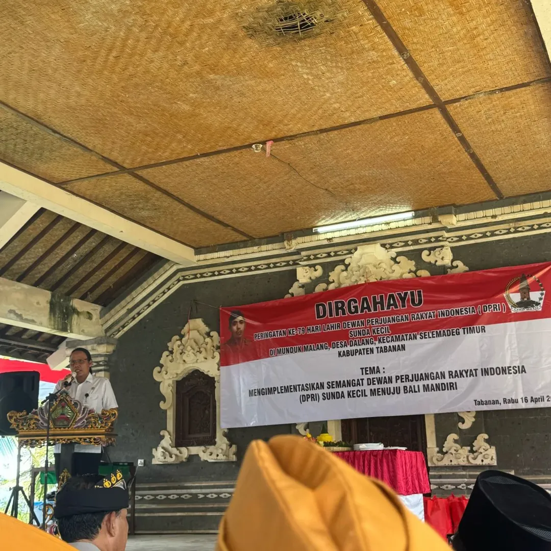 Acara peringatan ke-79 Hari Lahir Dewan Perjuangan Rakyat Indonesia (DPRI) Sunda Kecil di Munduk Malang, Desa Dalang, Kecamatan Selemadeg Timur, Kabupaten Tabanan