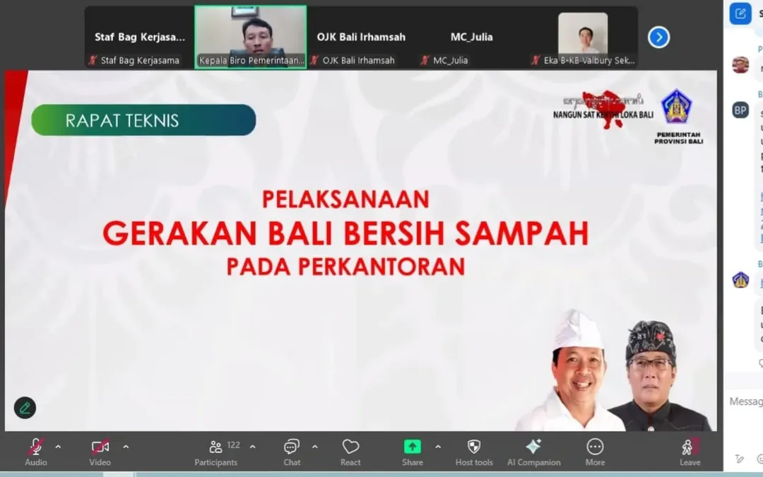 Rapat Sosialisasi Percepatan Pembatasan Penggunaan Plastik Sekali Pakai dan Pengelolaan Sampah Berbasis Sumber Serta Gerakan Bali Bersih Sampah
