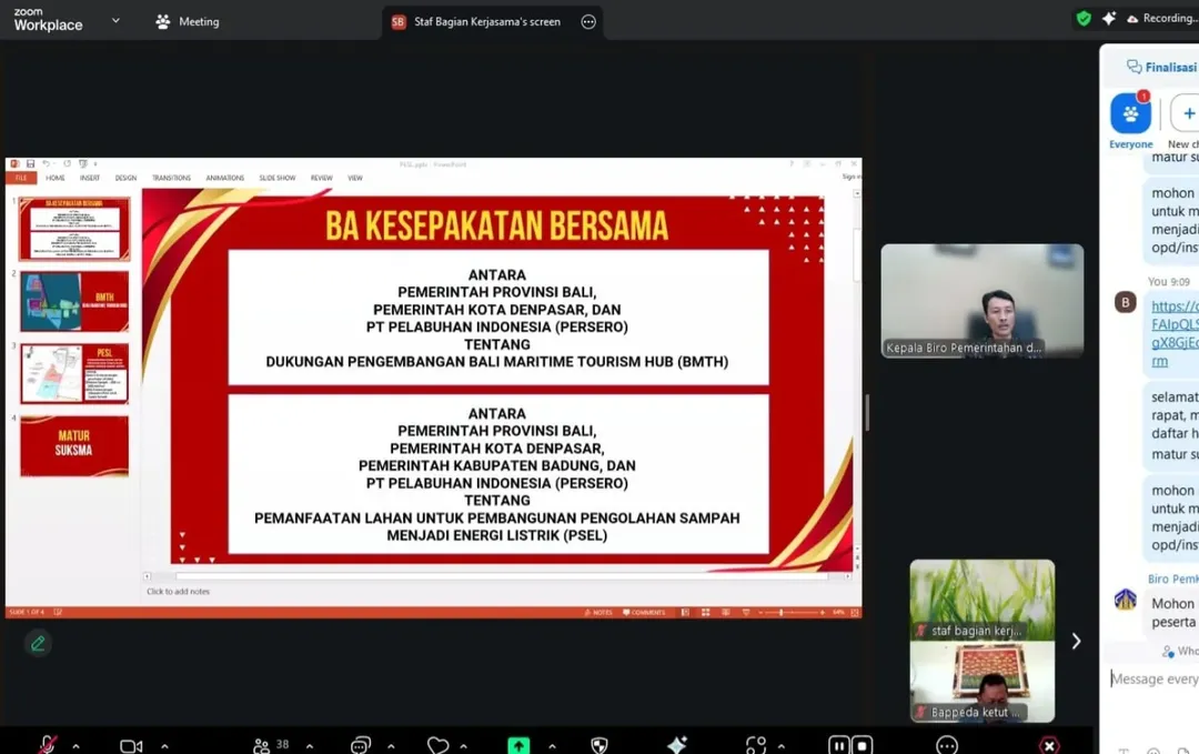 Rapat fasilitasi pembahasan draft berita acara kesepakatan bersama rencana kerjasama antara Pemerintah Provinsi Bali, Pemerintah Kota Denpasar, Pemerintah Kabupaten Badung dan PT.Pelabuhan Indonesia