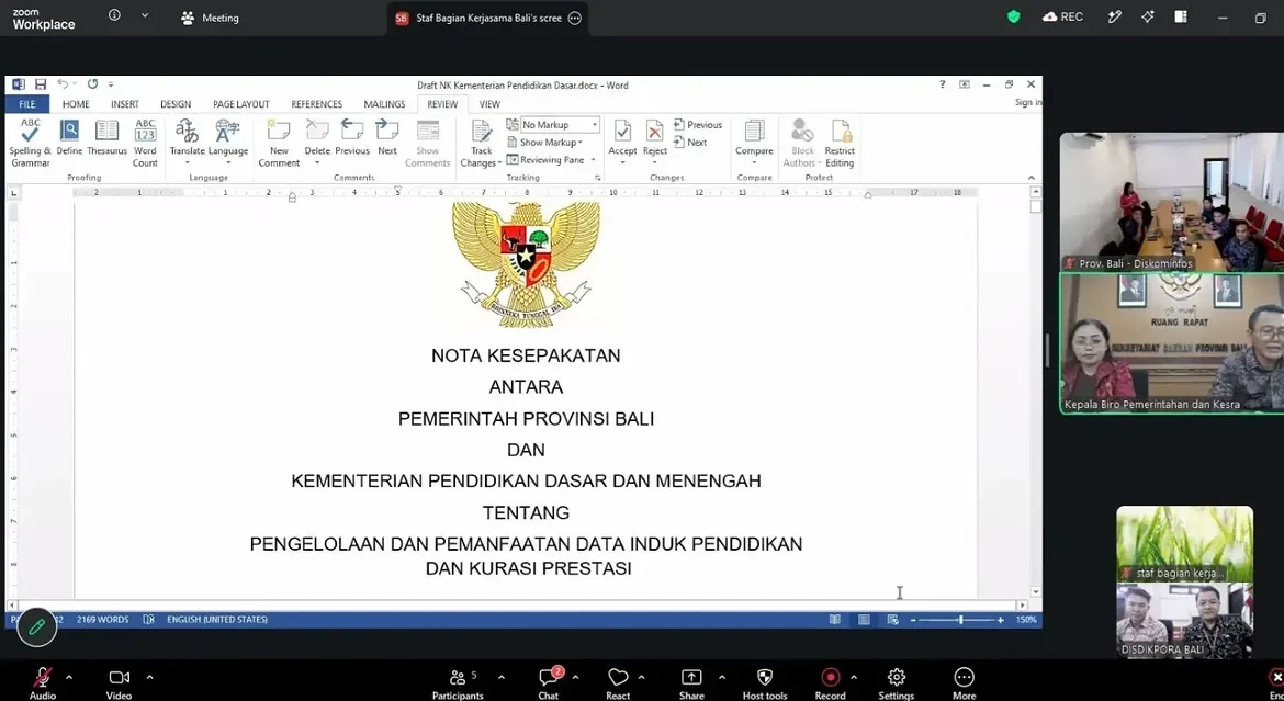 Rapat Koordinasi Rencana Sinergi Antara Pemerintah Provinsi Bali dan Kementerian Pendidikan Dasar