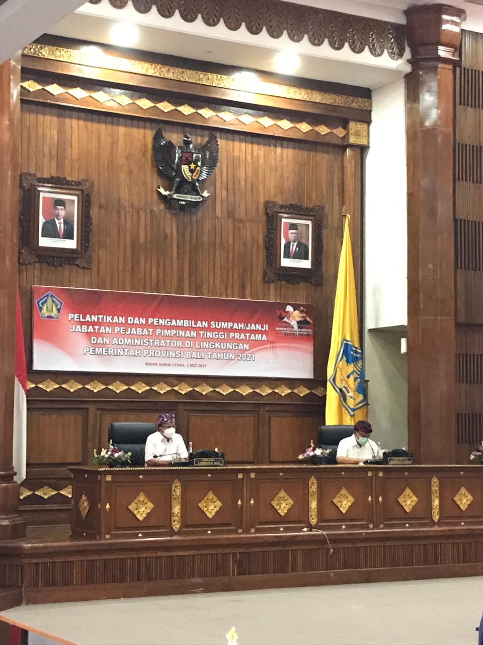 Atensi Kegiatan Gubernur Bali dalam rangka Upacara Pelantikan dan Pengambilan Sumpah/Janji Jabatan
