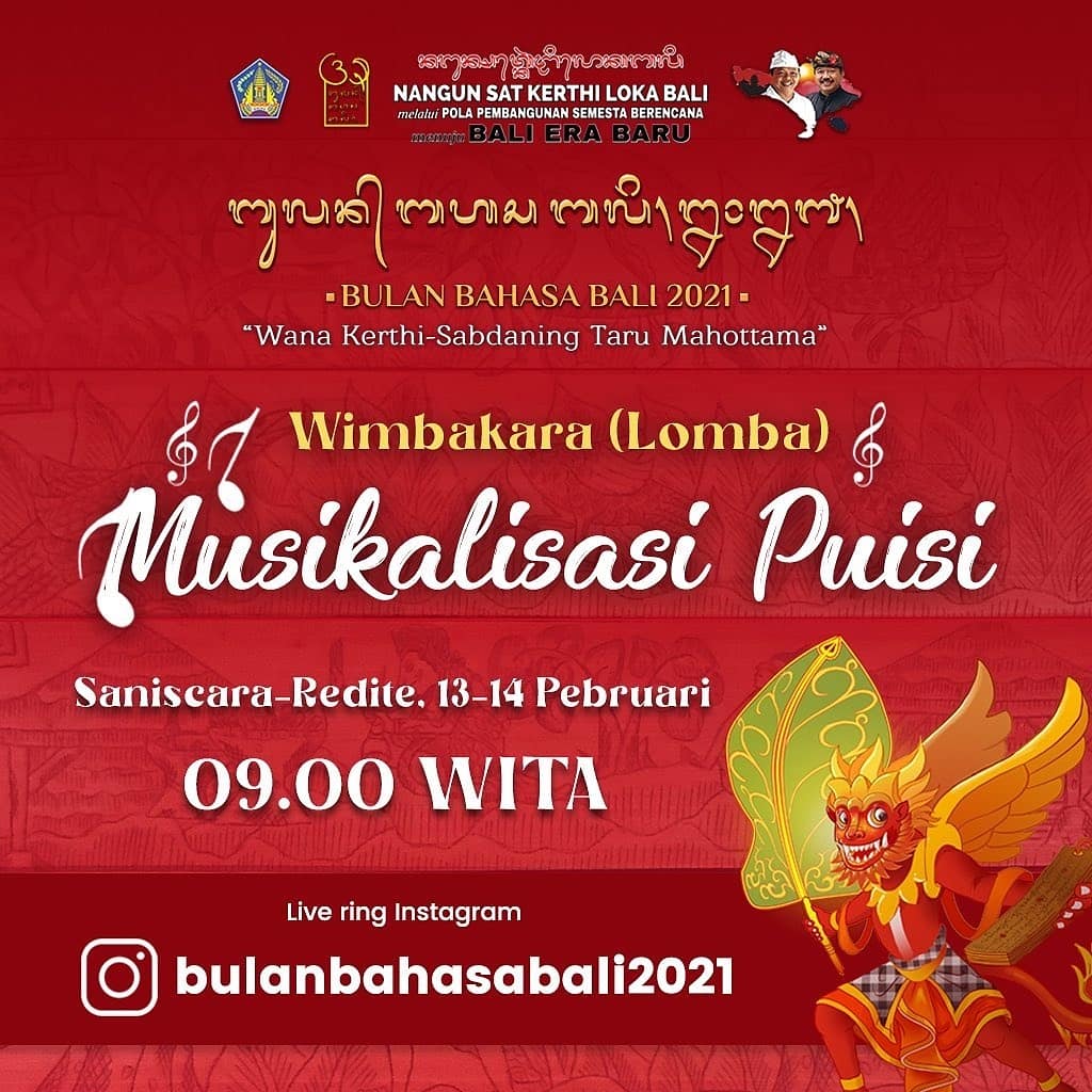 Wimbakara (Lomba) Bulan Bahasa Bali 2021. Musikalisasi Puisi