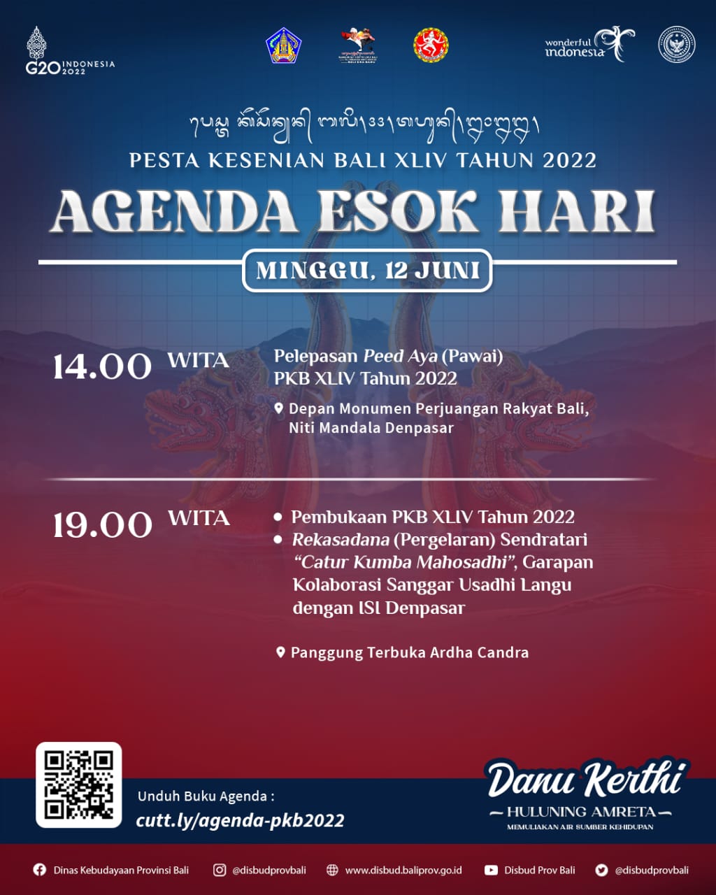 Agenda Esok Hari di Pesta Kesenian Bali XLIV Tahun 2022. Minggu , 12 Juni 2022