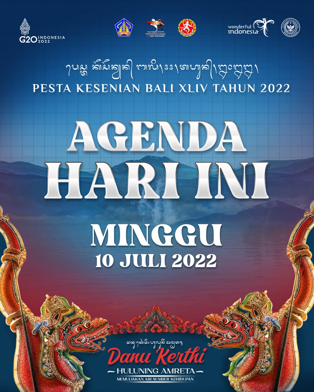 Pesta Kesenian Bali XLIV Tahun 2022. Agenda Hari Minggu 10 Juli 2022