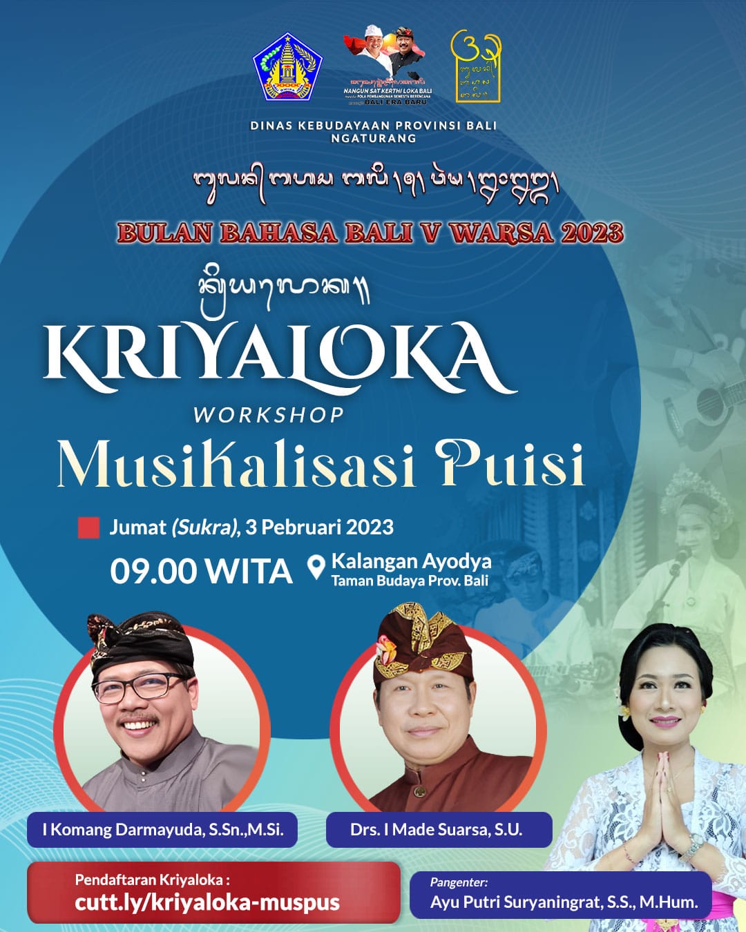 Kriyaloka Bulan Bahasa Bali V Warsa 2023 Workshop Musikalisasi Puisi
