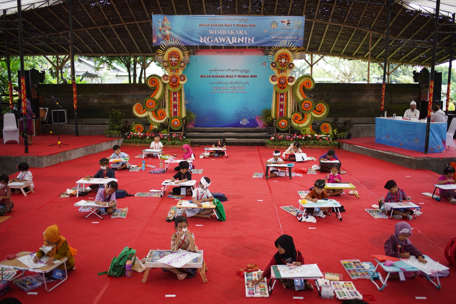 Kenalkan Lingkungan, Belasan Anak Paud Ikuti Lomba Mewarnai di Taman Budaya
