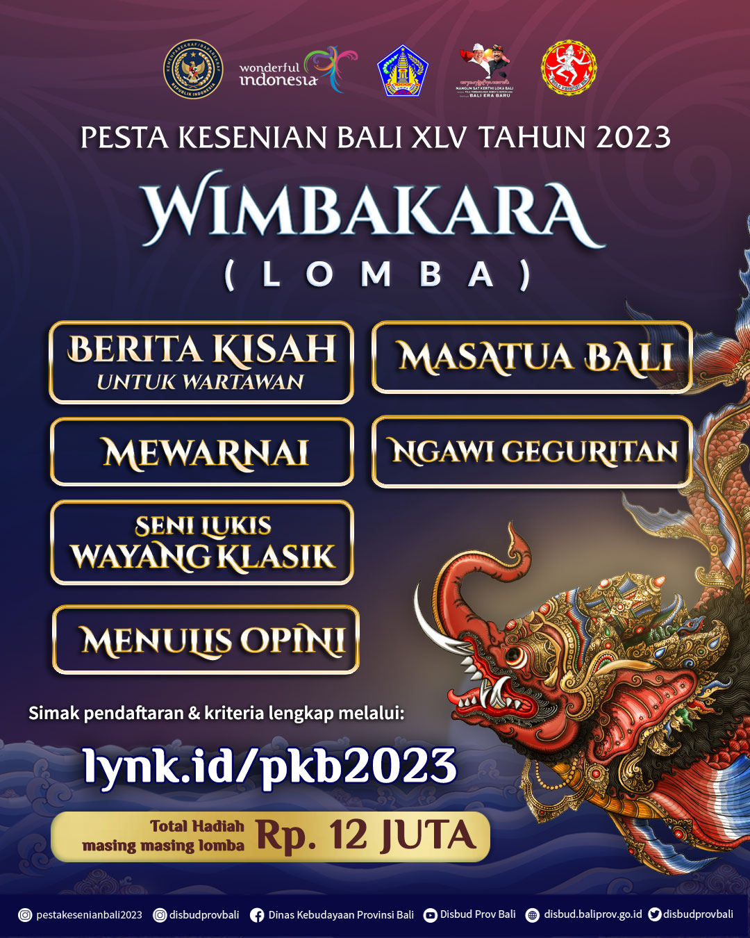 WIMBAKARA (LOMBA) PESTA KESENIAN BALI XLV TAHUN 2023