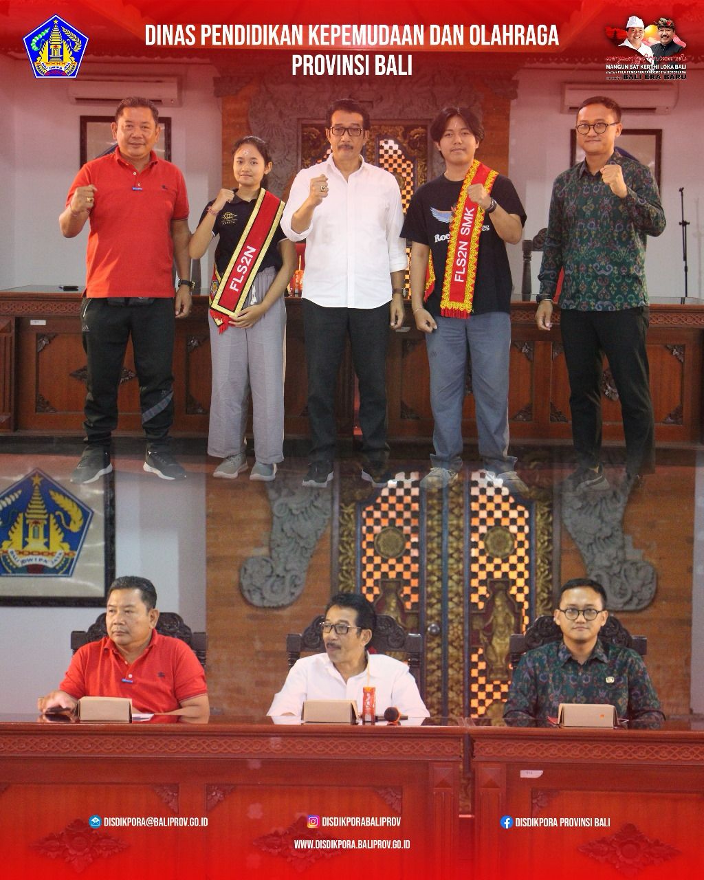Melepas Kontingen Bali pada ajang Festival Lomba Seni Siswa Nasional (FL2SN) FLS2N SMA dan SMK ke Tingkat Nasional