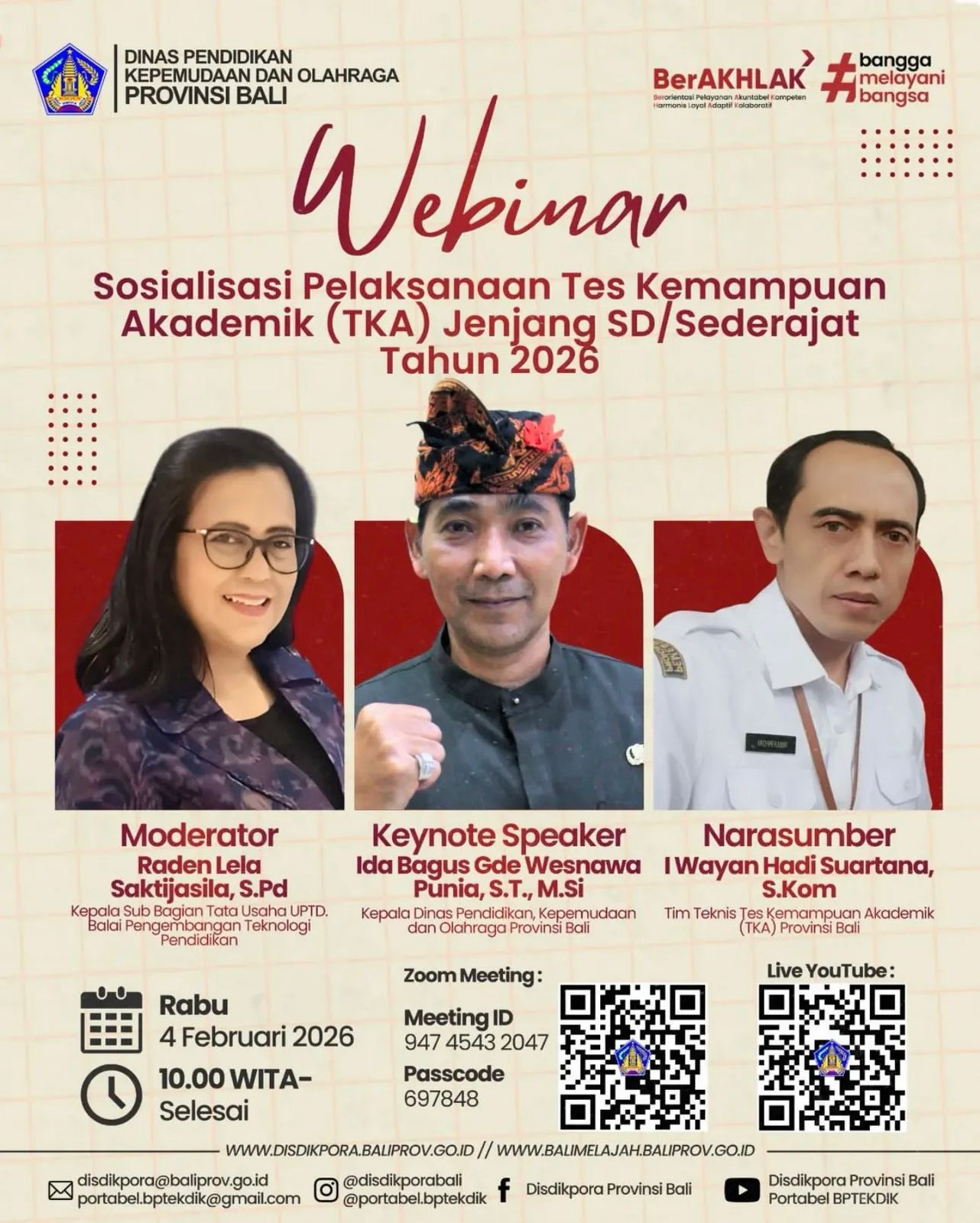 Webinar: Webinar Sosialisasi TKA Jenjang SD di Provinsi Bali