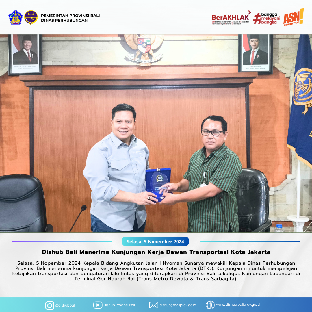 Dishub Bali Menerima Kunjungan Kerja Dewan Transportasi Kota Jakarta