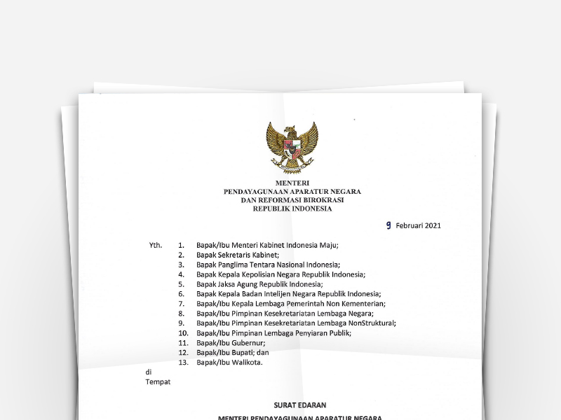Surat Edaran Menpan-RB Nomor 04 Tahun 2021