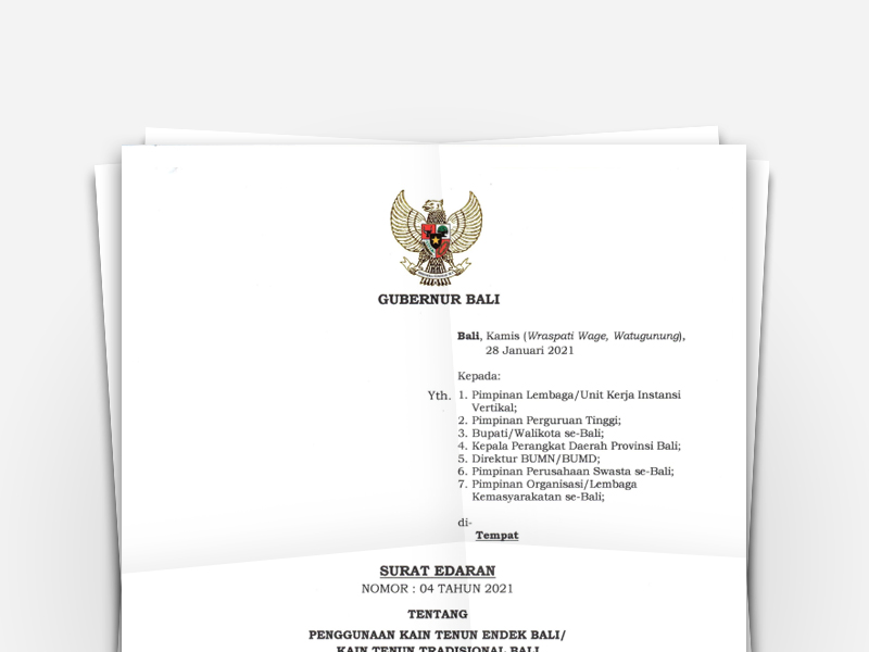 Surat Edaran Gubernur Bali Nomor 04 Tahun 2021