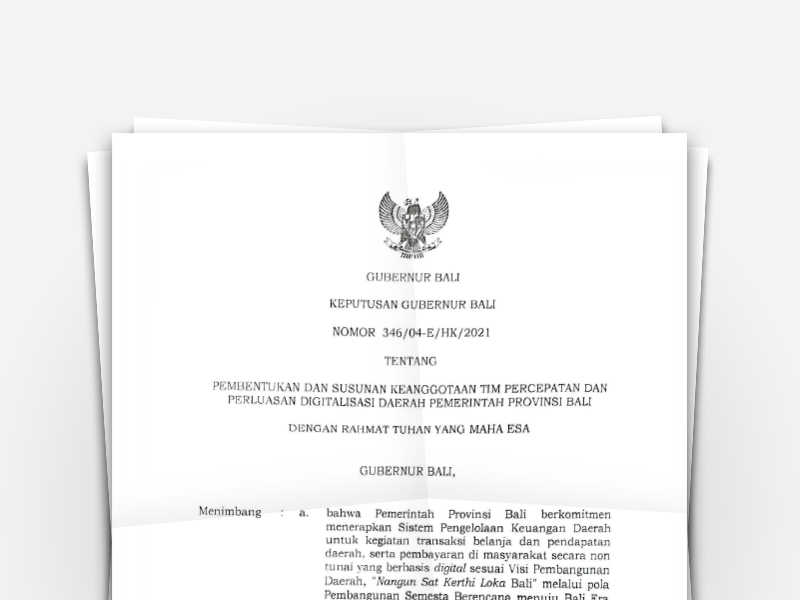 Keputusan Gubernur Bali Nomor 346/04-E/HK/2021