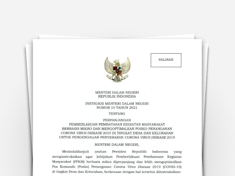 Instruksi Menteri Dalam Negeri Nomor 10 Tahun 2021
