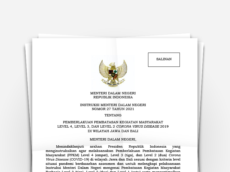 Instruksi Menteri Dalam Negeri Nomor 27 Tahun 2021