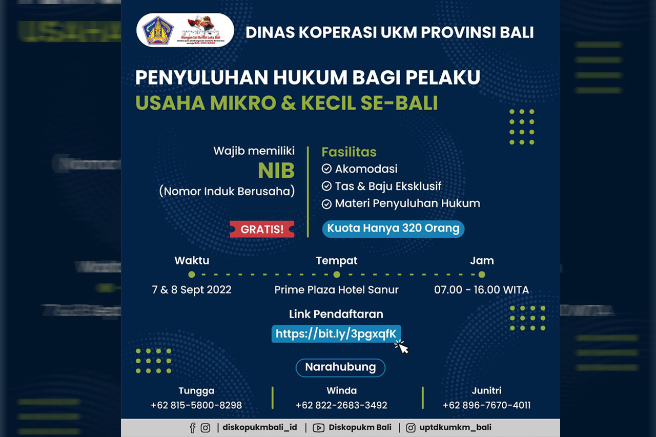 Ikuti Penyuluhan Hukum bagi pelaku Usaha Mikro & Kecil Se-Bali