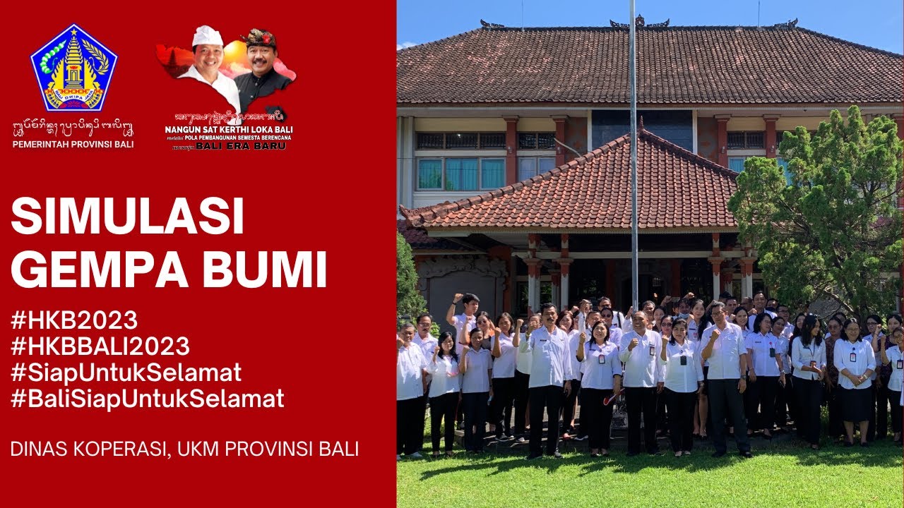 Simulasi Gempa Bumi Dinas Koperasi UKM Bali