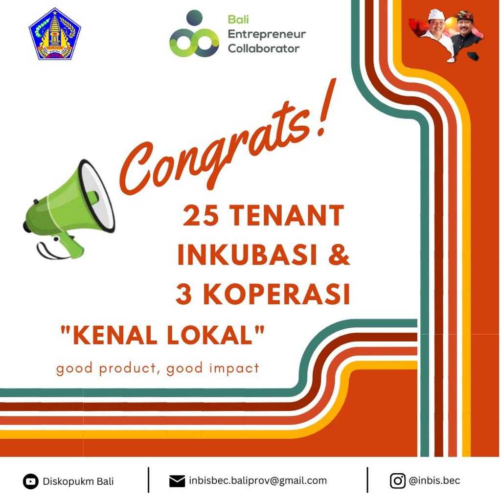 Pengumuman Usaha/Koperasi Terpilih Inkubasi Kenal Lokal Tahun 2023