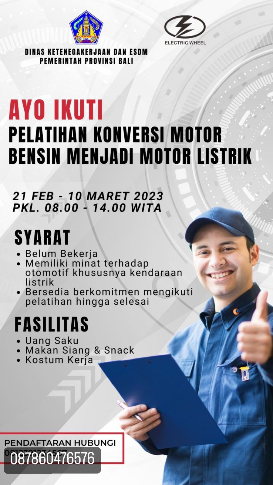 Penandatanganan MOU Dan Perjanjian Kerjasama Pelatihan Kejuruan Konversi Kendaraan Listrik Dengan PT. Electric Wheel.