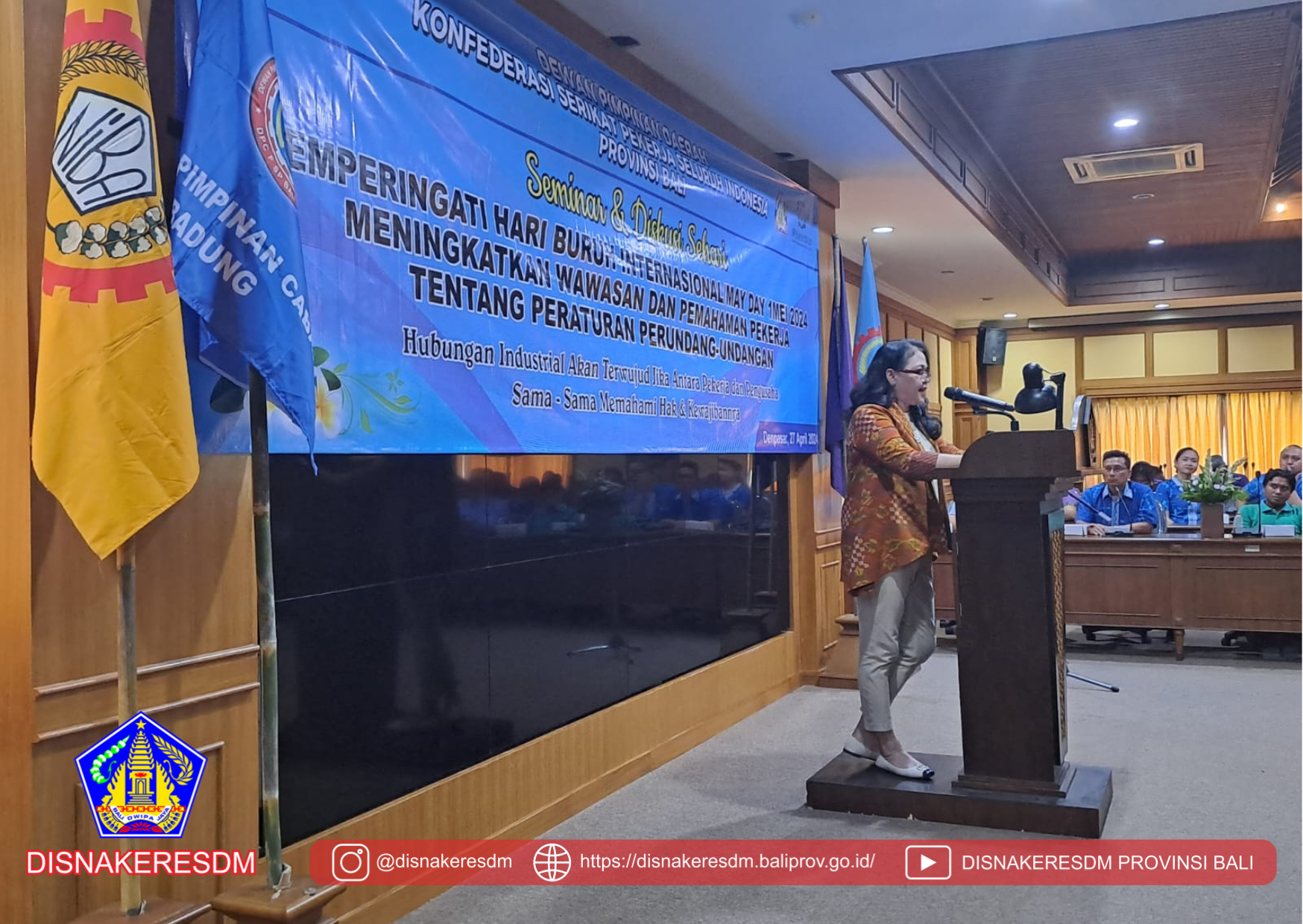 Acara Pembukaan Seminar/Diskusi Sehari DPD KSPSI Prov Bali Dalam Rangka Memperingati May Day