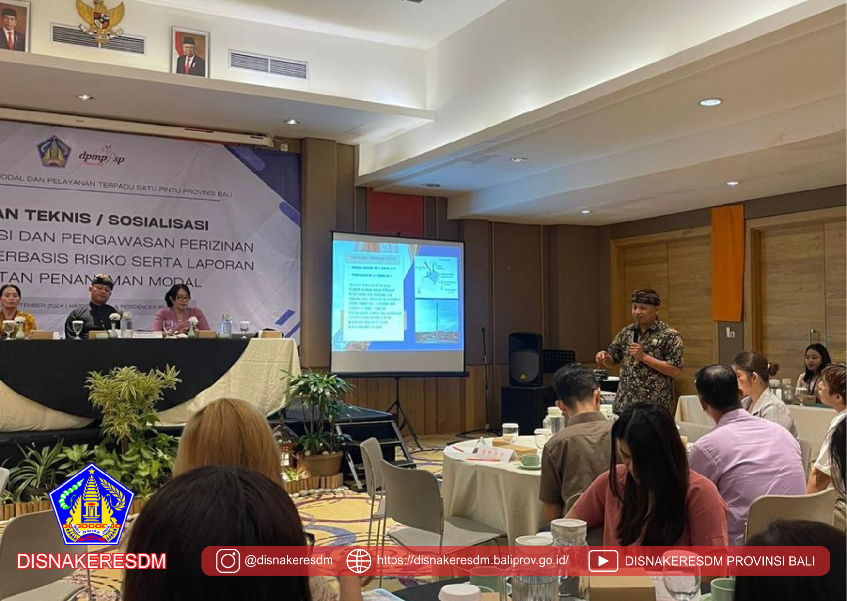 Acara Bimtek/Sosialisasi Implementasi Perijinan Berusaha Berbasis Resiko Yang Dilaksanakan Oleh DPMPTSP Prov. Bali
