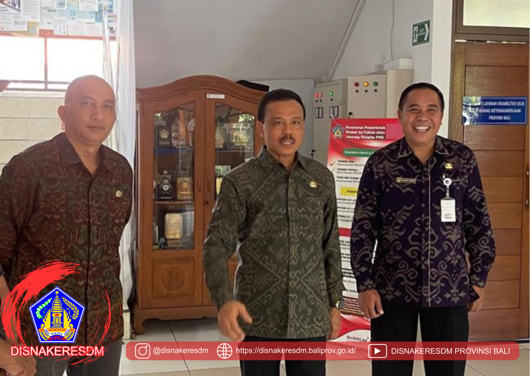 Sekretaris Daerah Provinsi Bali Melaksanakan Kunjungan Kerja Ke Kantor Dinas Ketenagakerjaan Dan Energi Sumber Daya Mineral Provinsi Bali