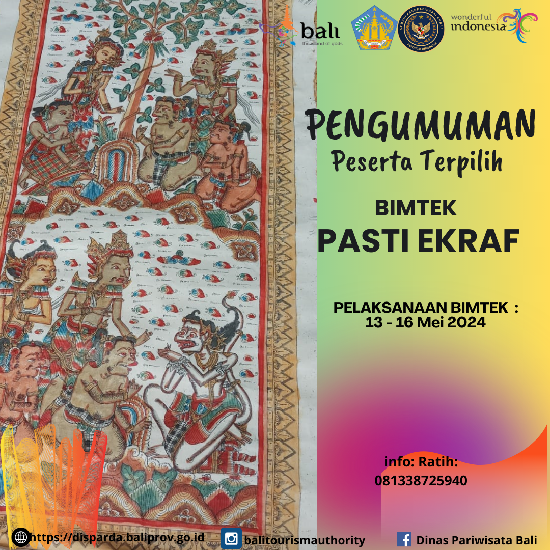 PENGUMUMAN PESERTA TERPILIH BIMTEK PASTIK EKRAF TAHUN 2024