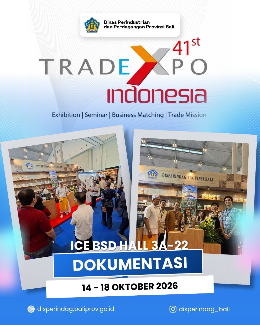 Disperindag Provinsi Bali Dampingi Empat Pelaku Usaha Unggulan Bali pada Trade Expo Indonesia (TEI) 2026