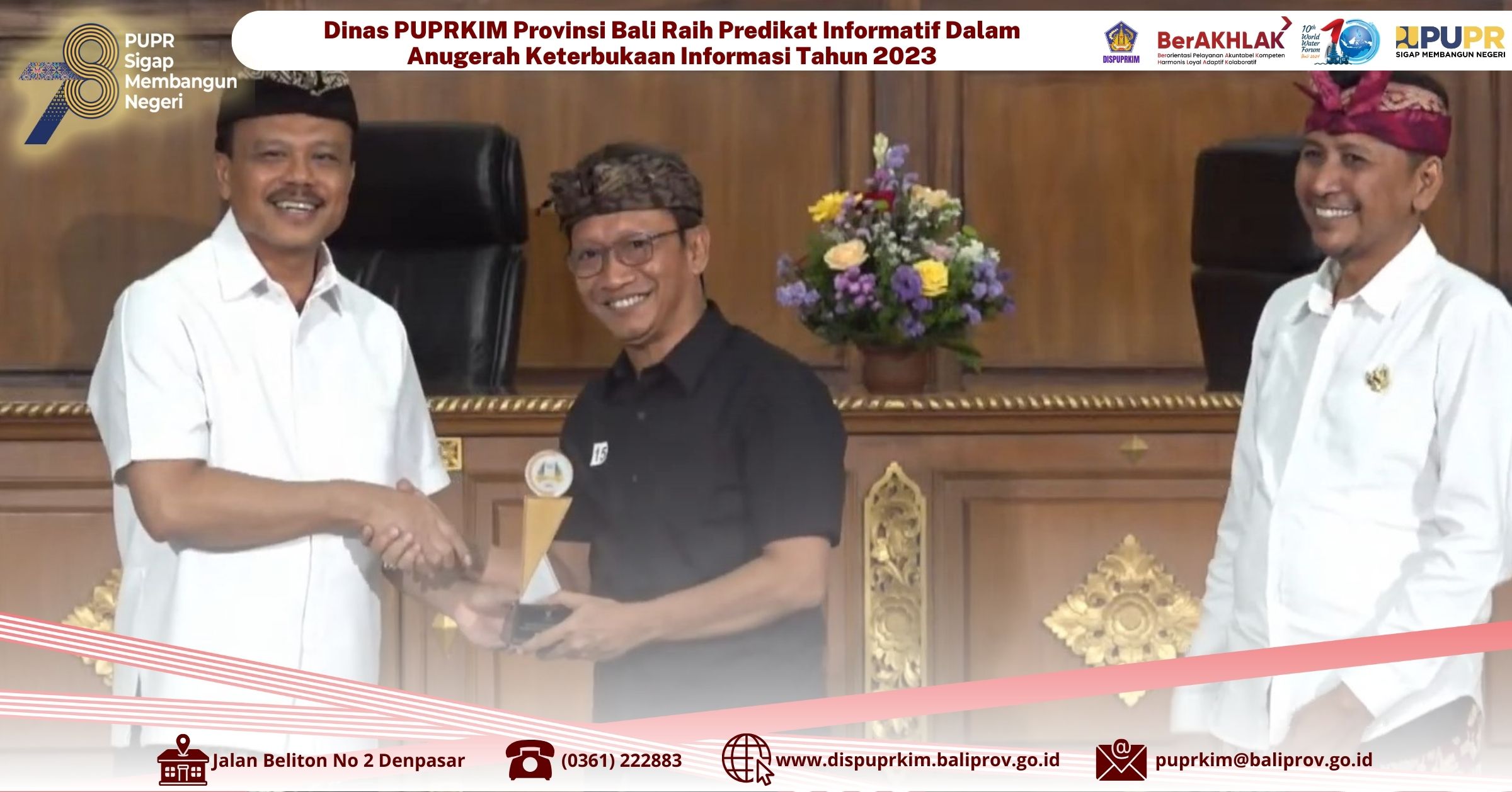 Dinas PUPRKIM Provinsi Bali Raih Predikat Informatif dalam Anugerah Keterbukaan Informasi Tahun 2023