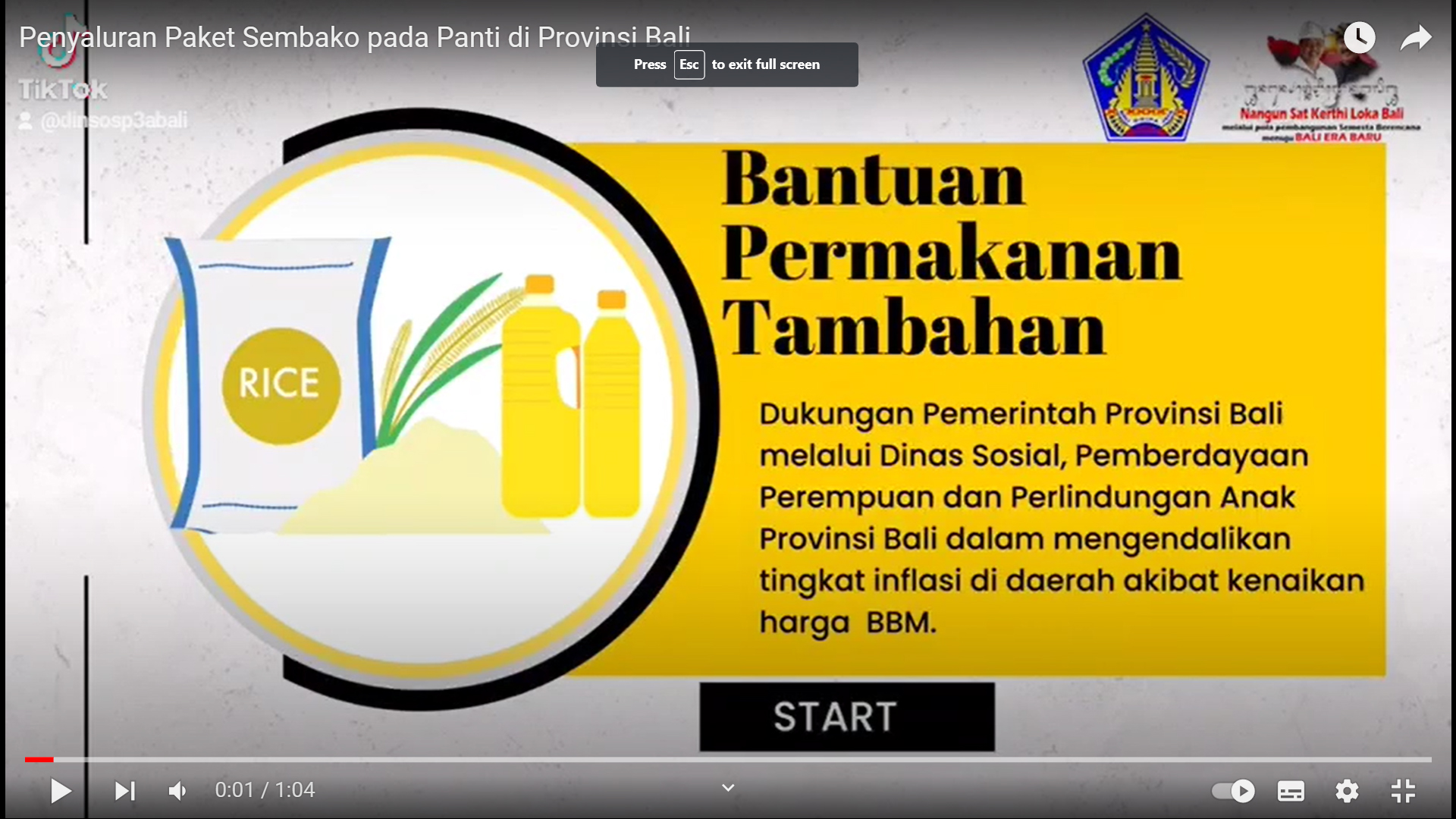 Penyaluran Paket Sembako pada Panti di Provinsi Bali