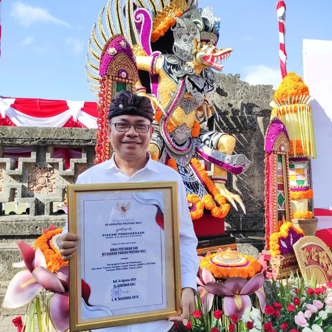 DISTANPANGAN BALI MERAIH PENGHARGAAN PERANGKAT DAERAH PELAKSANA GENTA PATEN TERBAIK PERTAMA TAHUN 2024