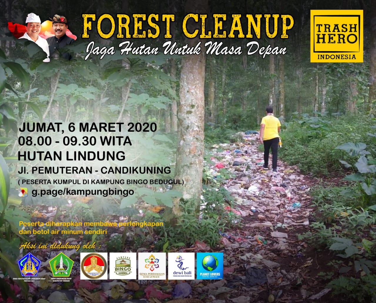 Gerakan Bali Resik Sampah dalam acara "FOREST CLEANUP" - Jaga Hutan Untuk Masa Depan