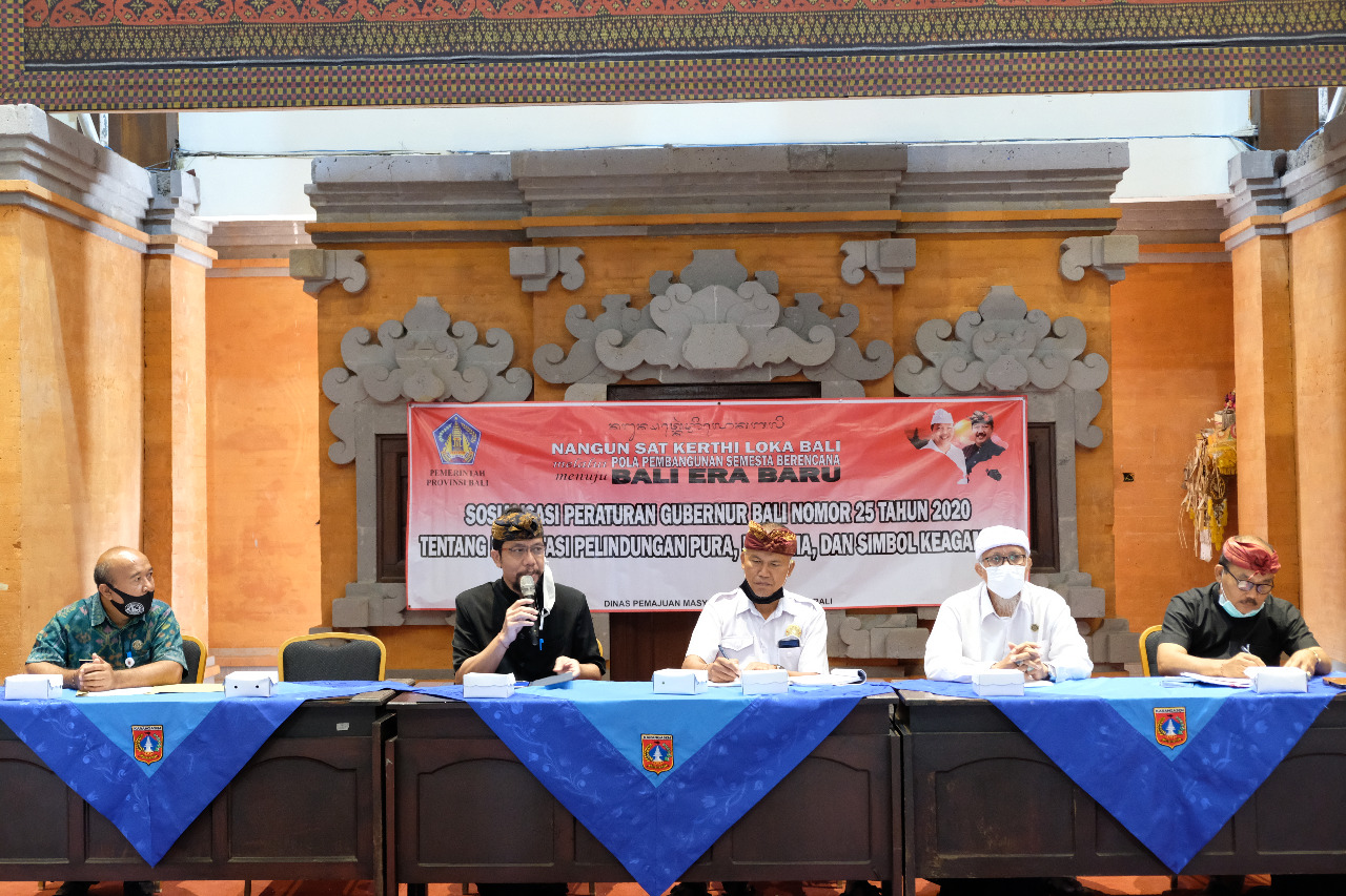 SASAR PENGELOLA DTW DAN PELAKU PARIWISATA, DINAS PMA SOSIALISASI PERGUB 25 TAHUN 2020 DI KABUPATEN KARANGASEM