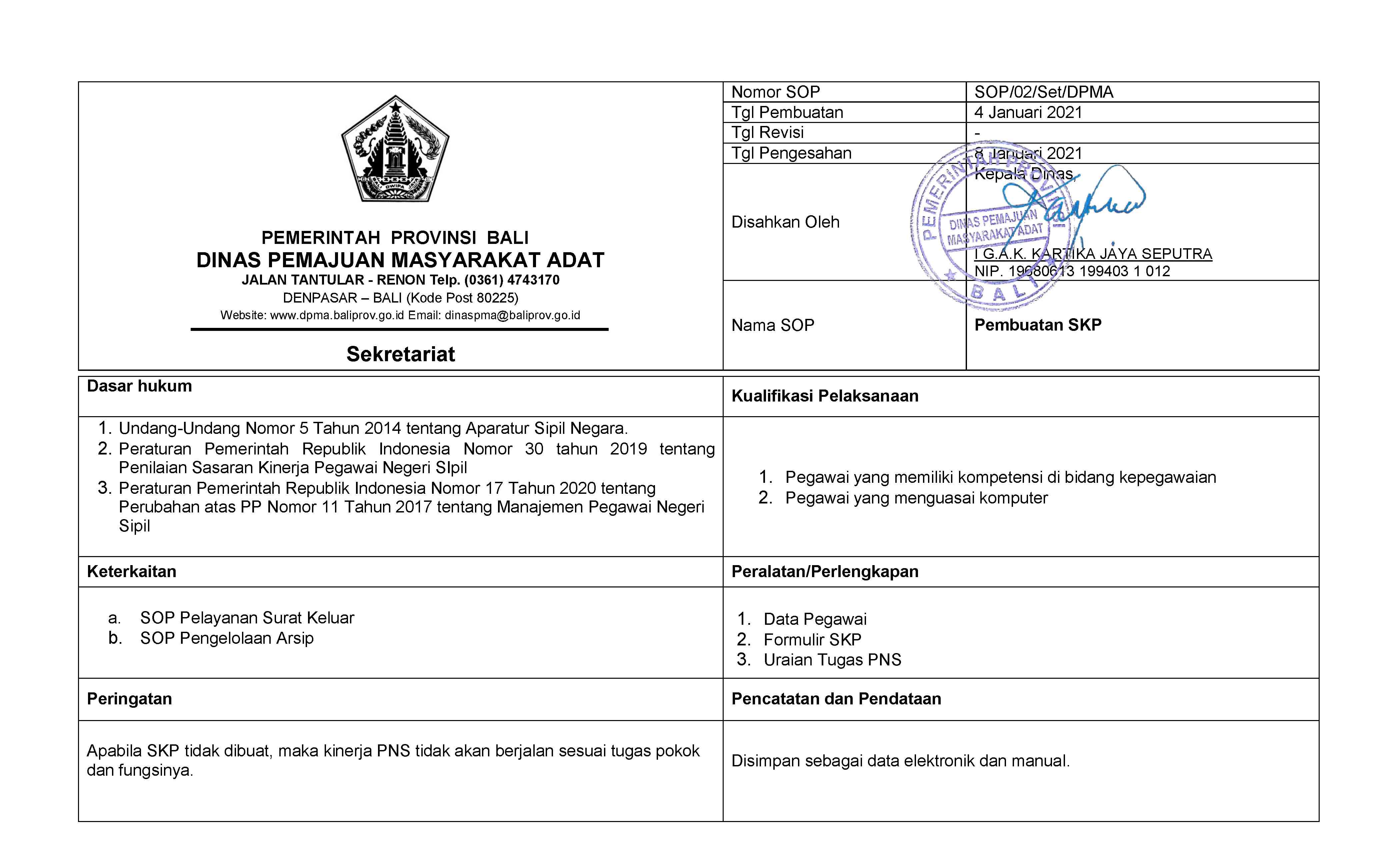 SOP PEMBUATAN SKP