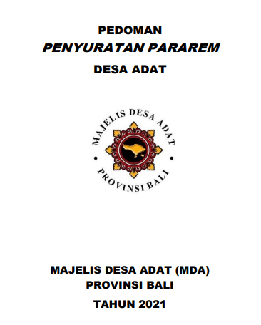 PEDOMAN PENYURATAN PARAREM DESA ADAT DI BALI